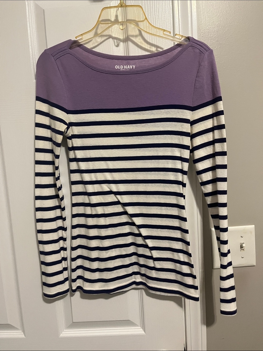 Old Navy Cotton Blend Striped Colorblock Top